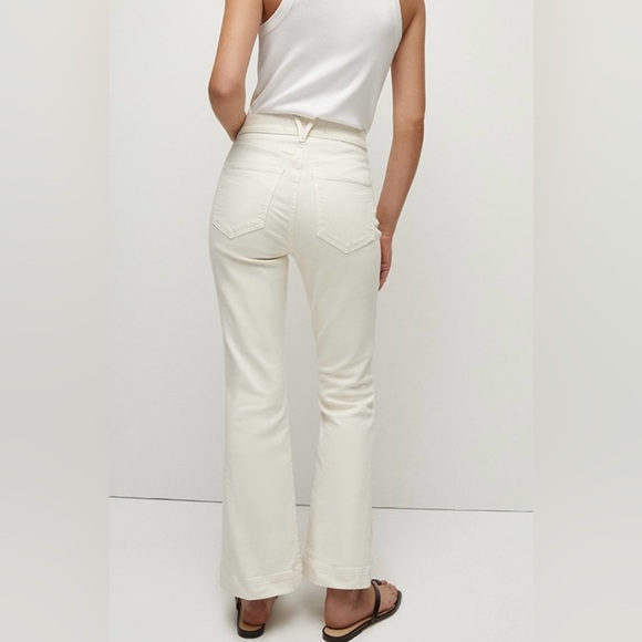 VERONICA BEARD Carson Patch-Pocket Kick-Flare Jean in Ecru size 26 - Picture 6 of 6